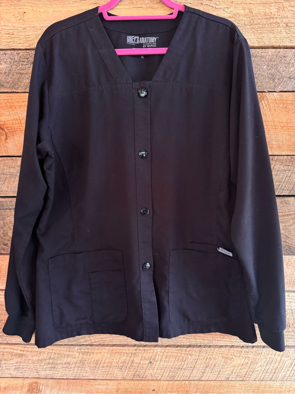 Greys Anatomy Black Button Scrub Jacket Size XL in Great Condition